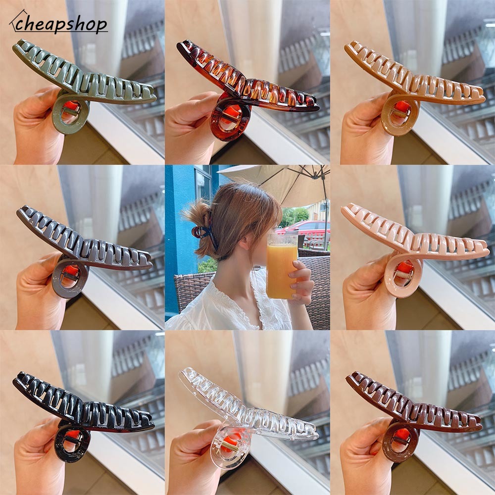 iF YOU Kẹp tóc Acrylic trong suốt kiểu hàm cá mập đầy màu sắc phong cách Hàn Quốc