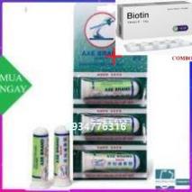 Combo Biotin 5mg+ VỈ 6 ỐNG HÍT BÚA AXE BRAND SINGAPORE