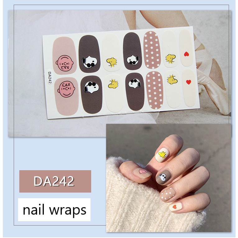 Miếng dán móng tay Nghệ thuật Phong cách Hàn Quốc Stickers Nails Wraps 4