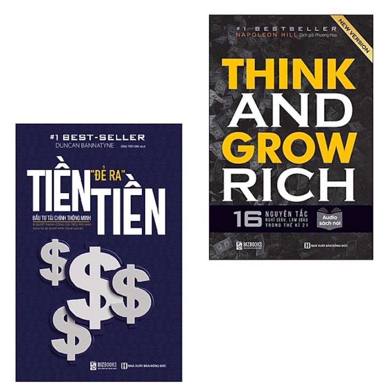 Sách - Combo 2 Cuốn Think and Grow Rich-16 nguyên tắc nghĩ giàu làm giàu trong thế kỷ 21+Tiền Đẻ Ra Tiền