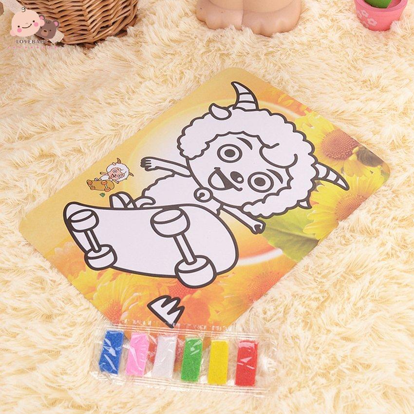 [HOT]Children Cartoon Handmade Sand Painting Learning Education DIY Drawing Toys