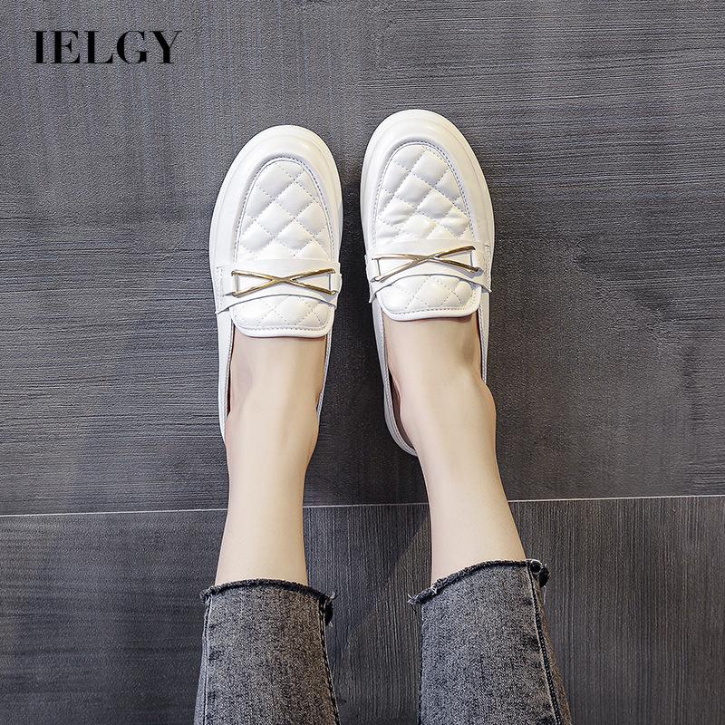 Dép bít mũi IELGY màu trắng thoáng khí sành điệu cho nữ