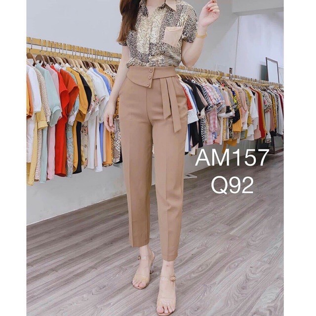 QUẦN BAGGY NỮ 3 KHUY QUẦN TÂY VẠT LỆCH KIỂU CÁCH BANAMO FASHION 8317