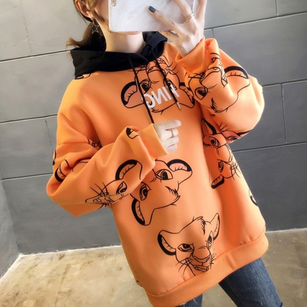 Áo Khoác Nỉ Hoodie KN13 In Hình Vua Sư Tử, Freesize Dưới 60kg | BigBuy360 - bigbuy360.vn