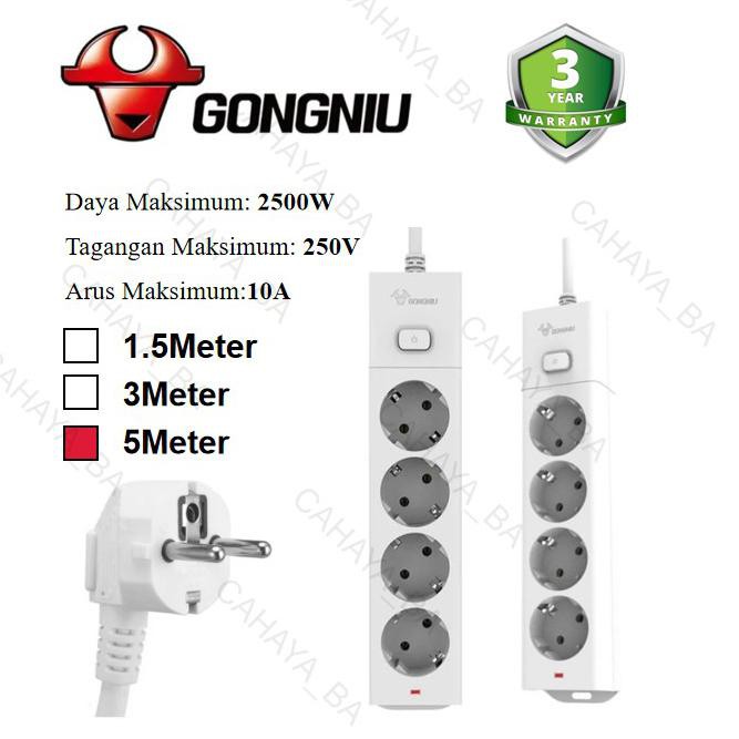 Ổ Cắm Điện Gongniu 4 Lỗ Gnid-G1040 5m (Code 1)