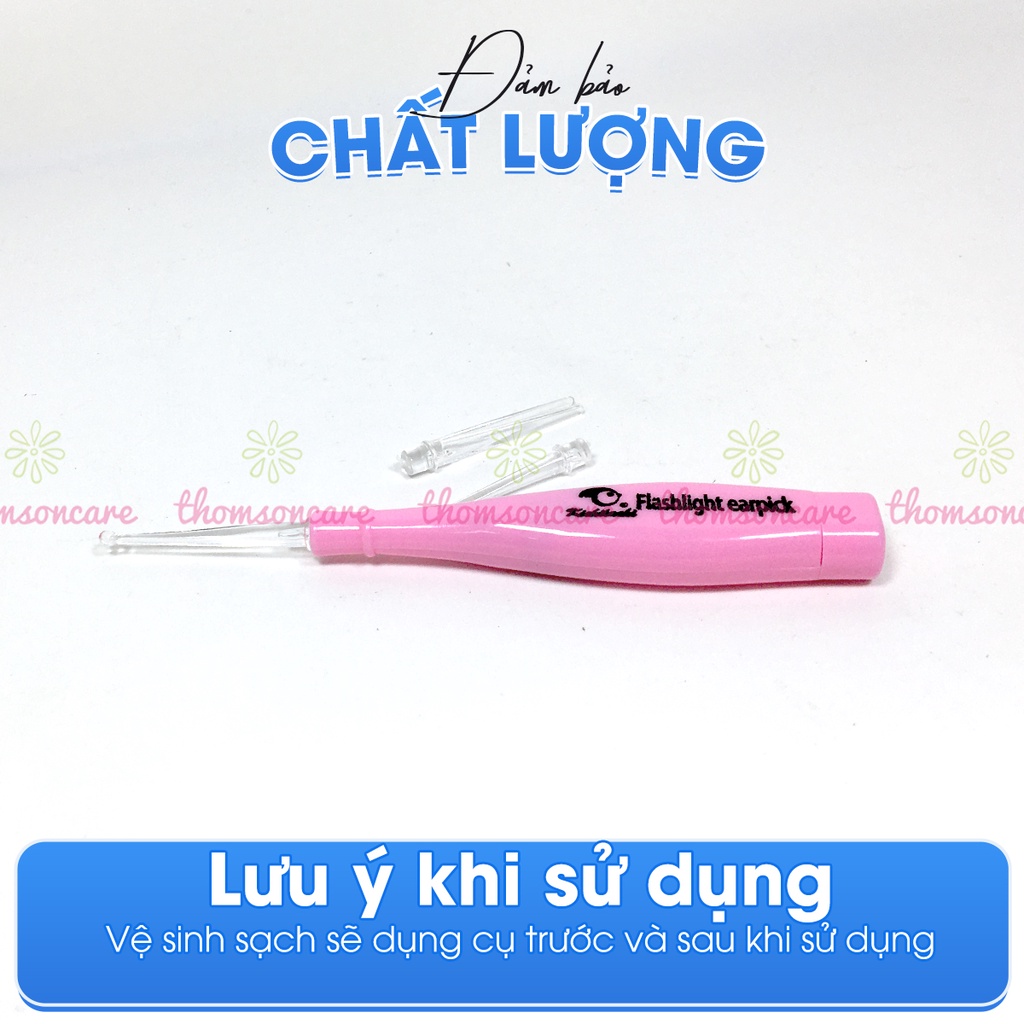 Dụng cụ lấy ráy tai có đèn cho bé, soi ngoáy tai có đèn  cho cả trẻ nhỏ và người lớn, kèm nhíp gắp