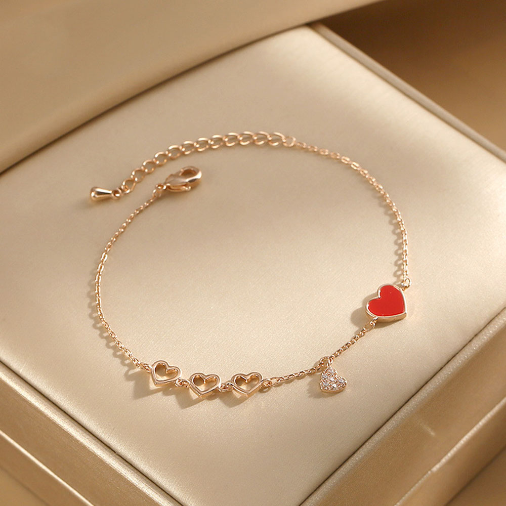 Vòng Đeo Tay Hình Trái Tim Lãng Mạn Cho Nữ