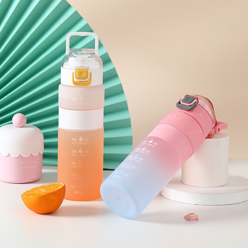 Bình Nước Thể Thao Bằng Nhựa 600ml/800ml Có Thể Thay Đổi Màu Sắc