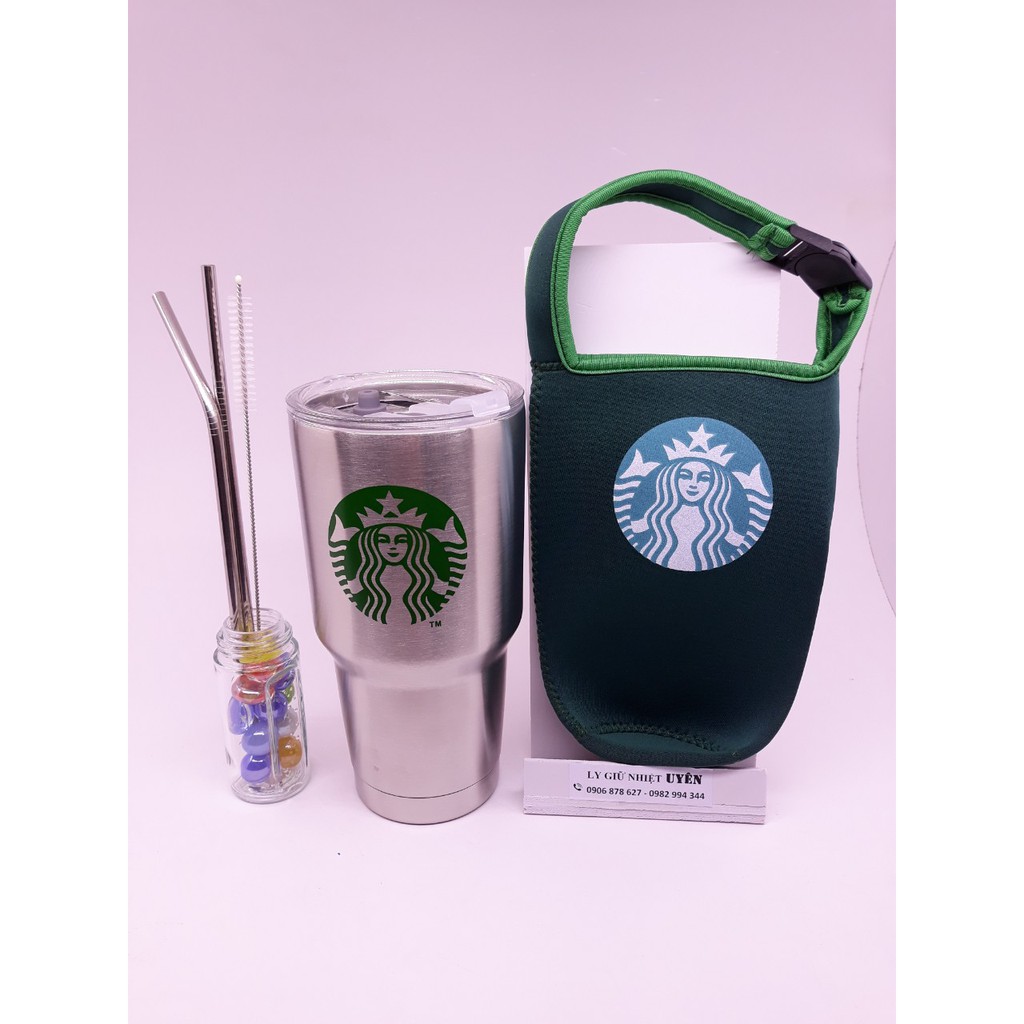 COMBO STARBUCKS  GIÁ RẺ BẤT NGỜ GỒM ( 1 LY + 1 TÚI + 1 BỘ ỐNG HÚT)