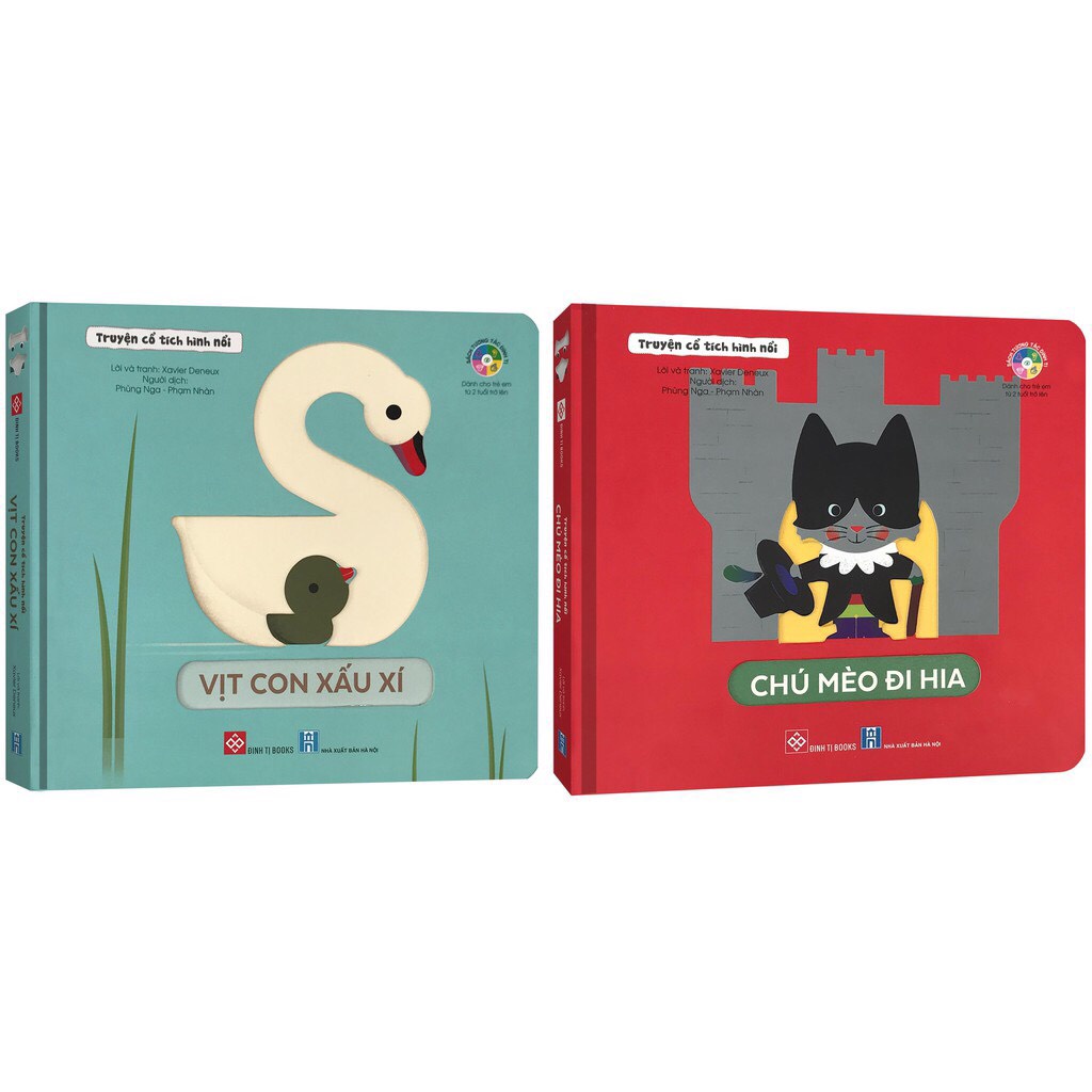 Sách: Combo - Truyện cổ tích hình nổi - Vịt con xấu xí + Chú mèo đi hia
