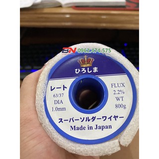 BN. Cuộn thiếc hàn 800gr HIROSHIMA nhẹ nhiệt bóng 1.0mm chất lượng cao.