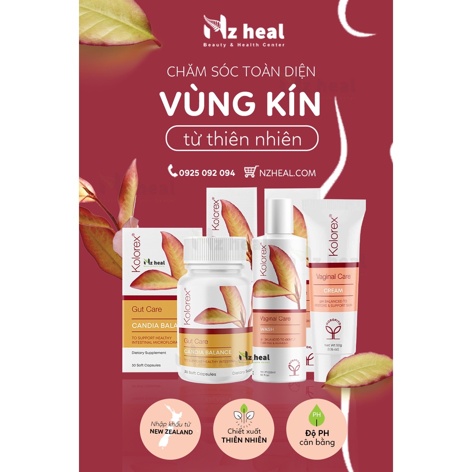 [Hỏa tốc] Bộ Chăm Sóc Vùng Kín Kolorex từ New Zealand (Gel rửa + Kem bôi + Viên uống)