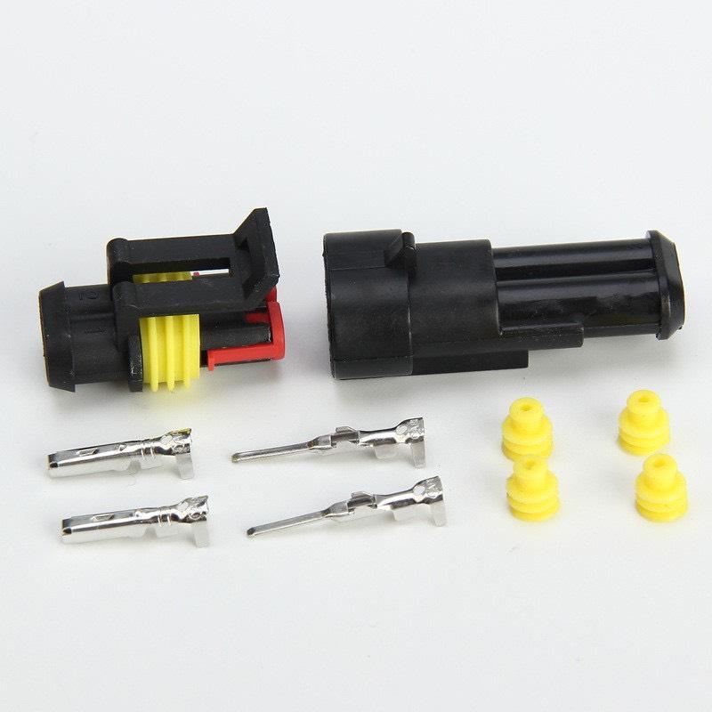 1 bộ giắc nối dây điện 5 cặp đực cái chống nước chống chập  giắc  2 chân DC dùng cho ô tô, xe máy