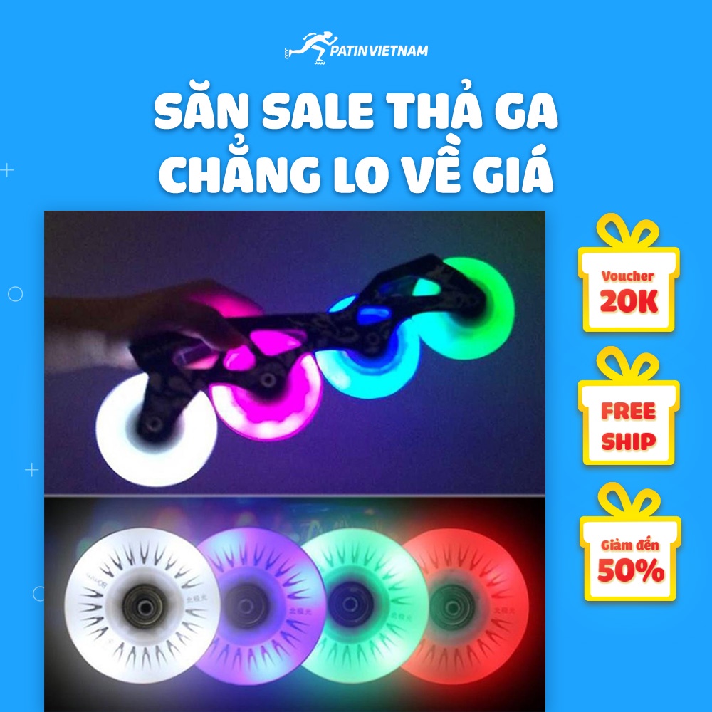 Bánh đèn patin nhiều màu, bánh đèn led chính hãng