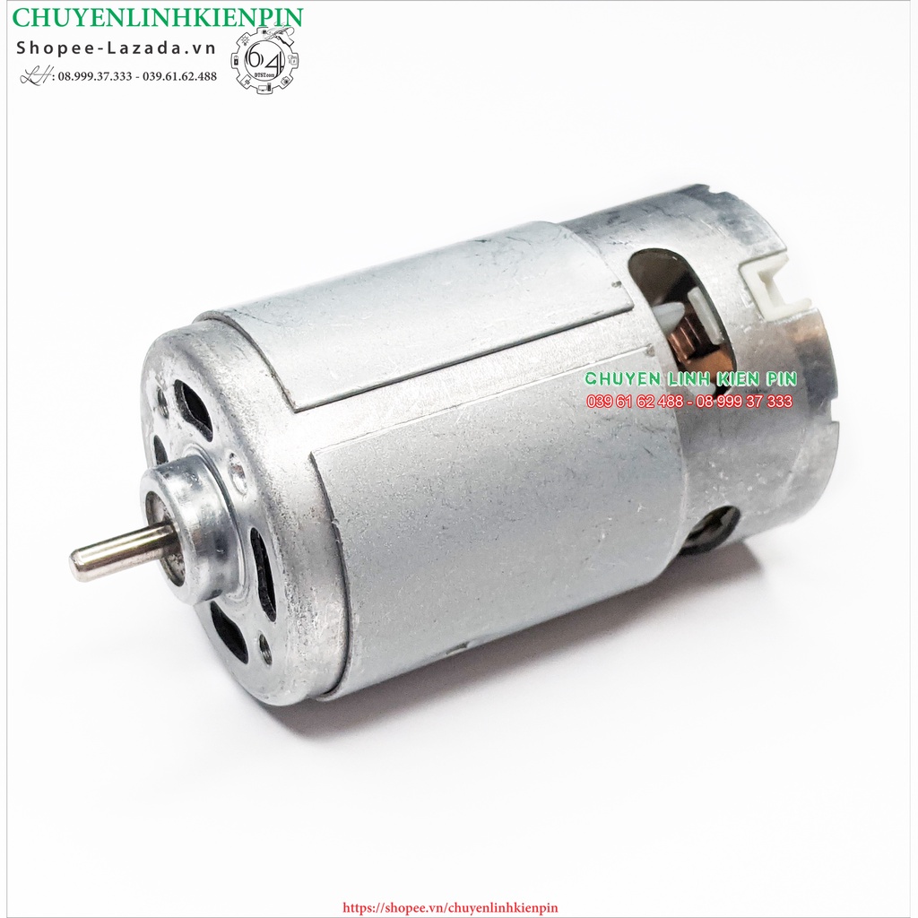 Motor DC RS 550 12V công suất cao có sản bánh răng chuyên cho máy pin 12V -12 răng