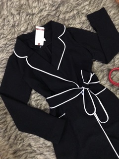 Váy cổ vest phối ren cao cấp
