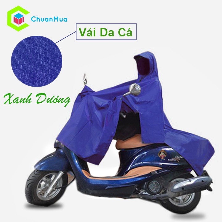 Áo Mưa Cánh Dơi Xẻ Tà Vải Dù Da Cá Cao Cấp