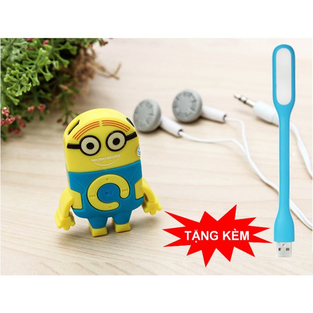 Máy nghe nhạc MP3 Minion siêu đẹp + Tặng đèn Led siêu sáng (Giao màu ngẫu nhiên)