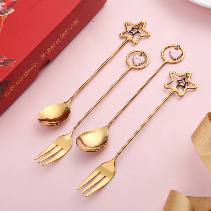 MUỖNG NĨA TRÀ / CAFE CÓ CHARM TRANG TRÍ DỄ THƯƠNG