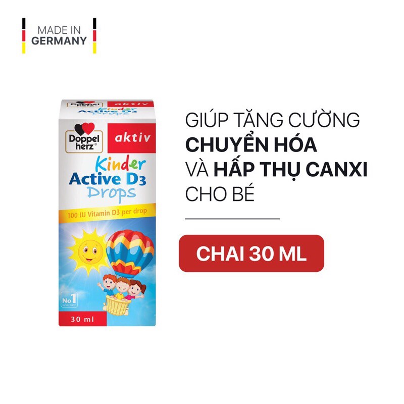 Siro bổ sung Vitamin D3, tăng đề kháng cho trẻ Kinder Active D3 Drop - Doppelherz doppel herz