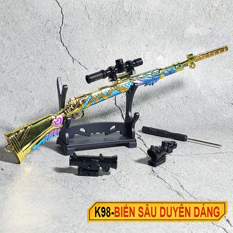 Mô Hình Trưng Bày PUBG Mini K98 Biển Sâu Duyên Dáng dài 24cm [ Tặng giá đỡ ]