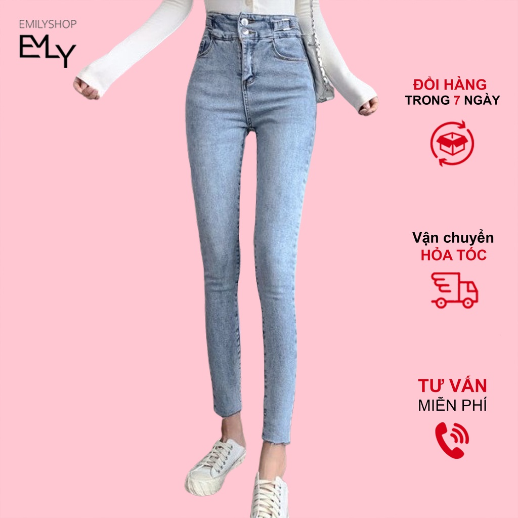 QUẦN JEANS NỮ ÔM DÁNG CẠP CAO THỜI TRANG