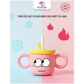 Cốc tập hút cho bé Kichi 2 giai đoạn thể tích 240ml, cốc Kichi mẫu mới ngộ nghĩnh đáng yêu