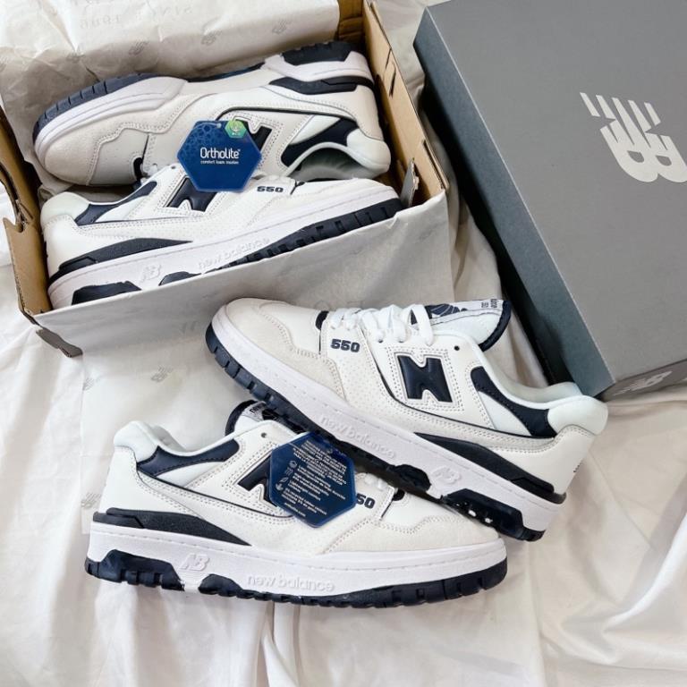 Giày Thể Thao Nam Nữ NB 550 'White Navy' - NB550 NB 550 Màu Trắng Xanh Tím Than Cực Phong Cách Năng Động Waterloo Shop