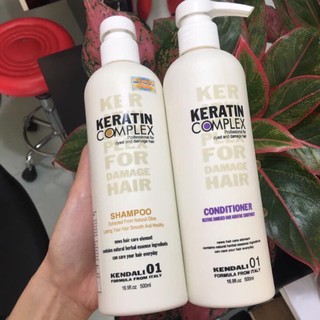 ✅[Kendali-chính hãng] COMBO GỘI XẢ SIÊU MƯỢT CHỐNG RỤNG TÓC KERATIN COMPLEX KENDALI 500ML