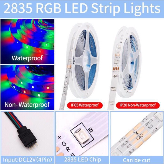 Dây Đèn LED Trang Trí 5M RGB 300Leds + 24 Điều Khiển Từ Xa 2835