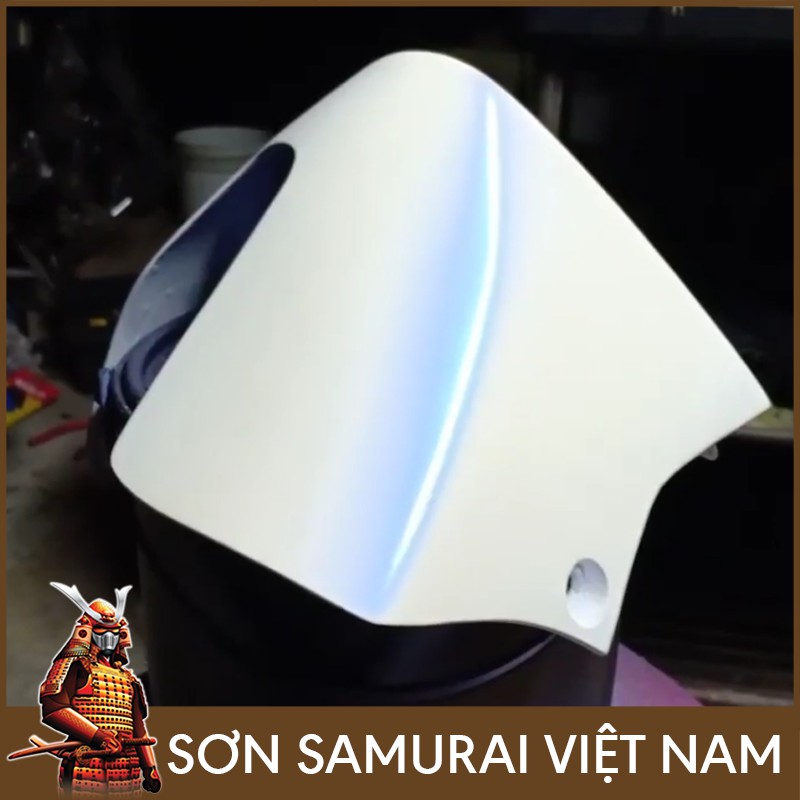 Màu Trắng Sơn Samurai - Combo Sơn Xịt Samurai Màu Trắng Ánh Xanh H231