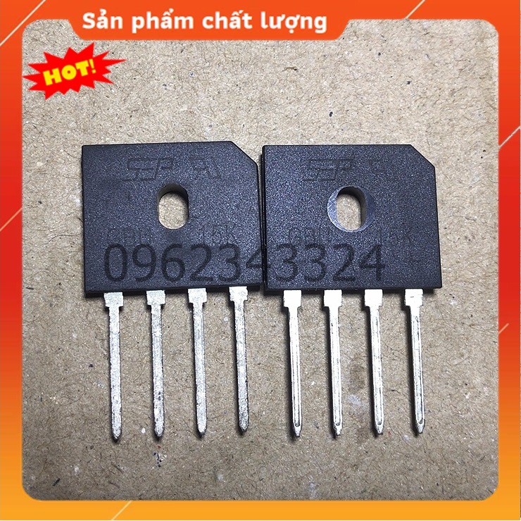 DIOT GBU1510 Diode CHỈNH LƯU Cầu Mới 100% Lưng đồng 15A /1000V