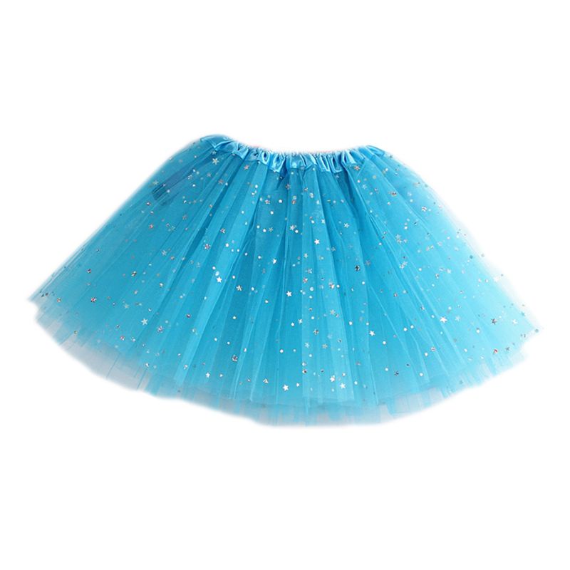 Chân váy tutu ba mảnh màu trơn đính sequin hình ngôi sao mini viền satin 12 màu 3-8T cho bé gái | BigBuy360 - bigbuy360.vn