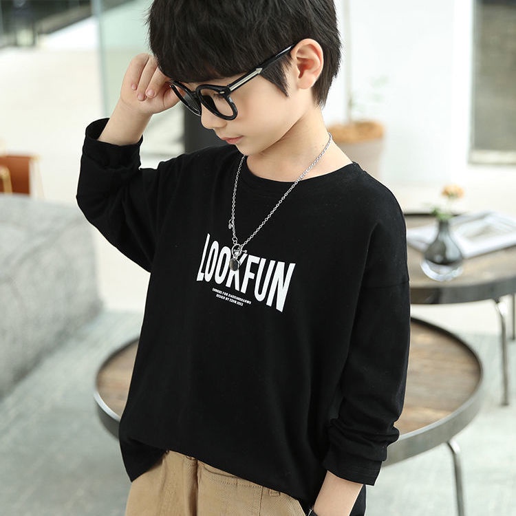 Áo Thun Cotton Trơn Tay Dài Nhiều Màu Thời Trang Mới Dành Cho Bé Trai 2022