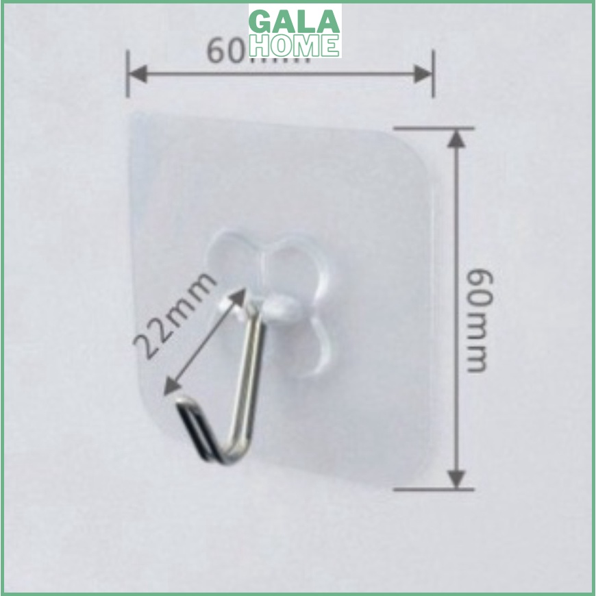 Móc Dán Tường chịu lực Siêu Dính Trong Suốt Treo Tường Chắc Chắn 6x6 cm GALA HOME