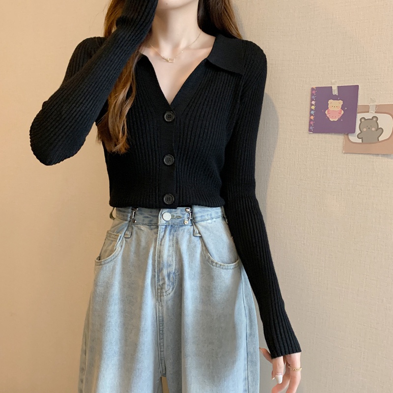 Áo cardigan dệt kim ZHELIHANGFEI tay dài dáng ôm thời trang xinh xắn cho nữ