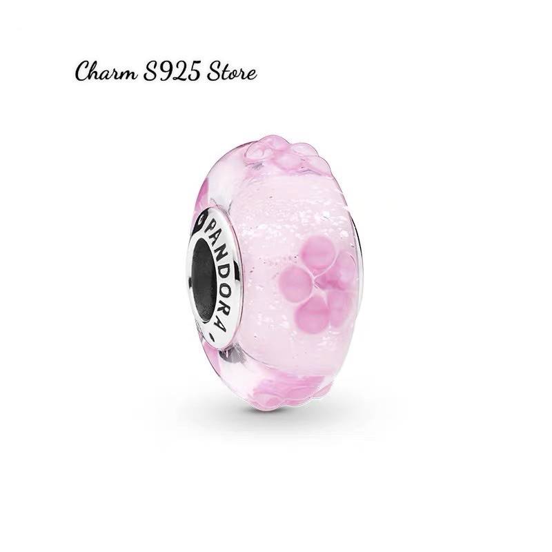 charm pan hoa đào nổi bạc s925 cao cấp