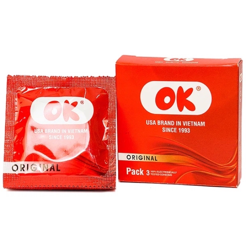 Bao Cao Su OK Original - 49mm Hộp 12 - hộp 3 - Và lẻ 1 bcs
