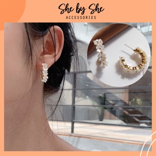 Khuyên tai nữ tròn bông hoa độc lạ SHEBYSHE - K17.2