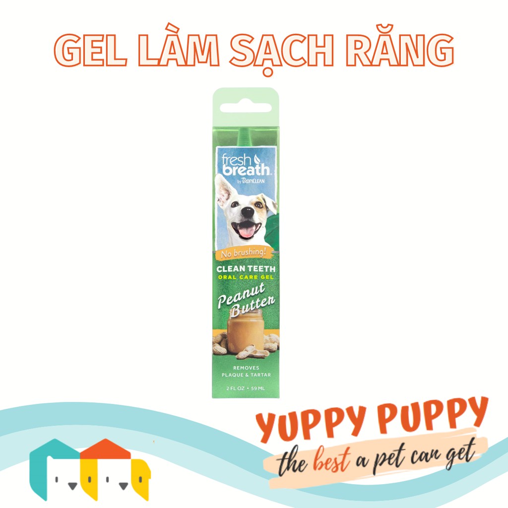 Tropiclean Gel làm sạch răng miệng cho chó vị Bơ Lạc 59ml