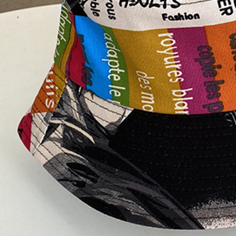 Nón Tai Bèo Họa Tiết Giấy Báo Graffiti Thời Trang Sành Điệu