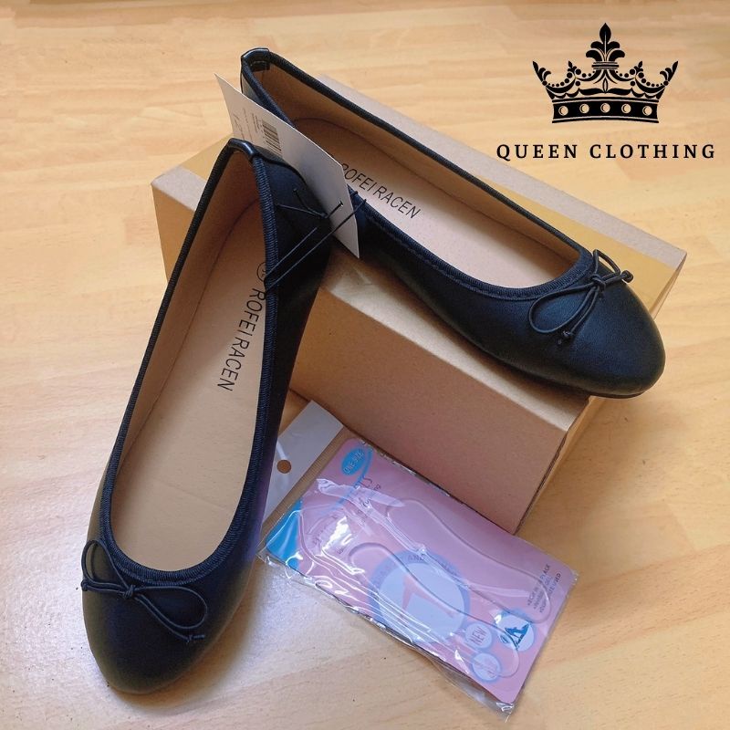 Giày bệt nữ xuất Âu Mỹ rofeiracen màu đen size 36-41ảnh thật