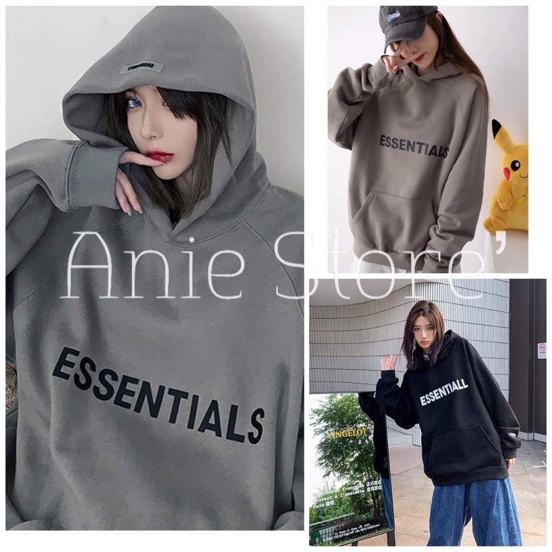 Áo Hoodie Unisex ESSENTIALL 🦋 Áo Khoác Nỉ Nam nữ Dáng Rộng Kèm Mũ 3 Màu 🦋