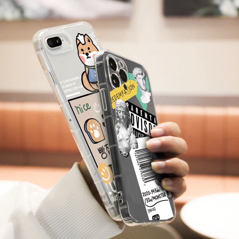 Ốp lưng iphone 6, 6s plus, 7 8 Plus, X, XS, XR, XSMAX, 11, 12, 13 PROMAX TRONG SUỐT TRỪU TƯỢNG 2061 PKVN