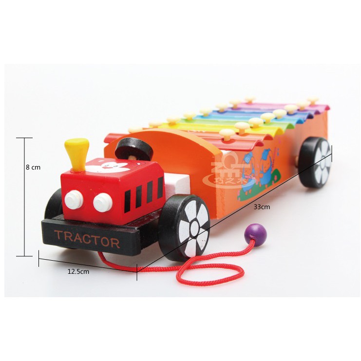 Đồ chơi đàn Xylophone âm thanh chuẩn kết hợp xe kéo cho bé chơi vận động và phát triển thính giác