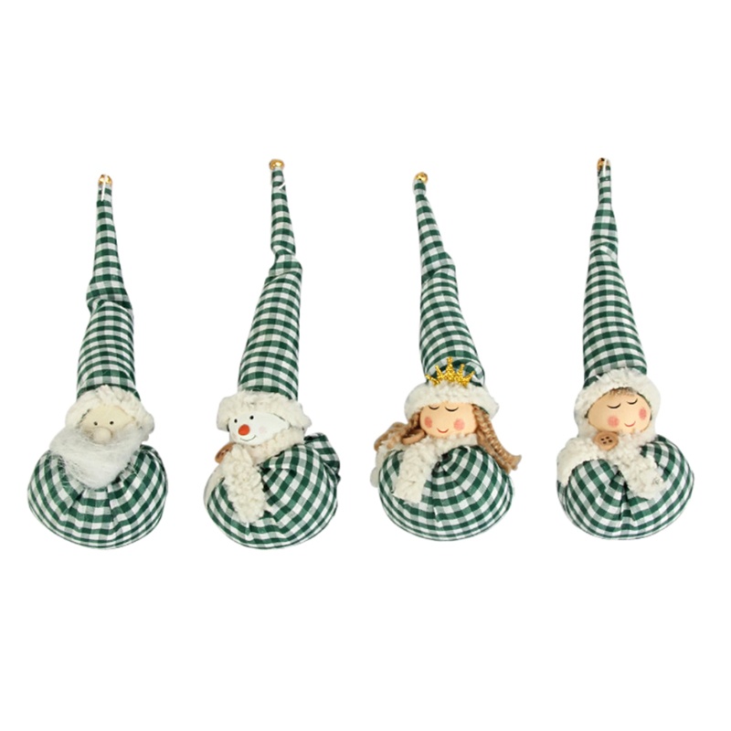 Set 4 Búp Bê Nhồi Bông Treo Trang Trí Giáng Sinh