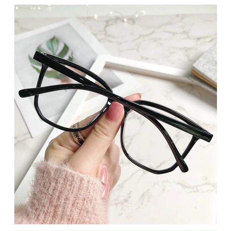 Mắt kính gọng lớn thời trang sành điệu chống ánh sáng xanh UNISEX 2 CHẤM NGANG 1019