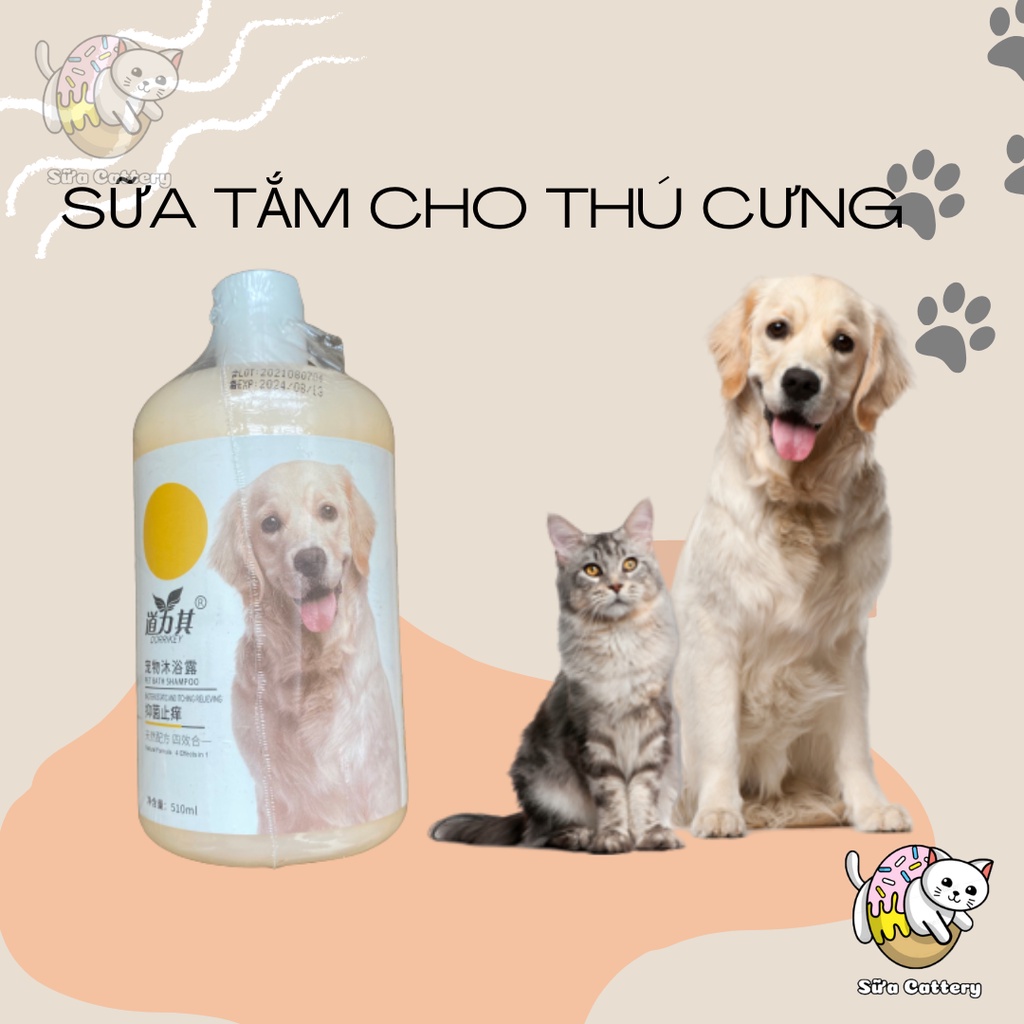 Sữa tắm cho chó mèo DORRIKEY tinh chất dừa ngừa khuẩn bọ chét - loai 510ml