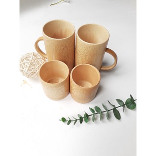 Cốc tre tự nhiên uống nước, uống trà có quai tiện lợi siêu xinh