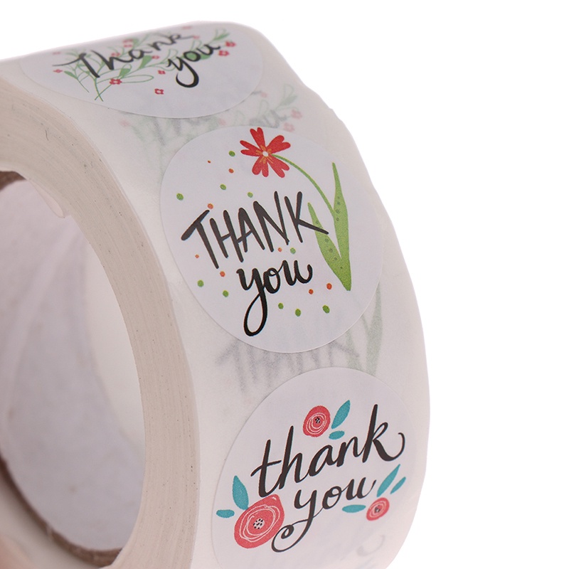 1 Cuộn 500 Miếng Dán Tròn In Chữ Thank You Dùng Làm Quà Tặng